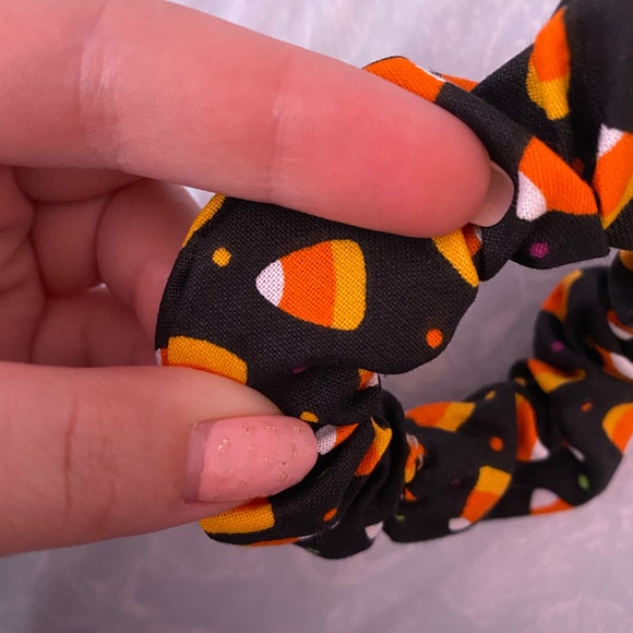 Handmade Halloween candy corn scrunchie! - Picture 2 of 2